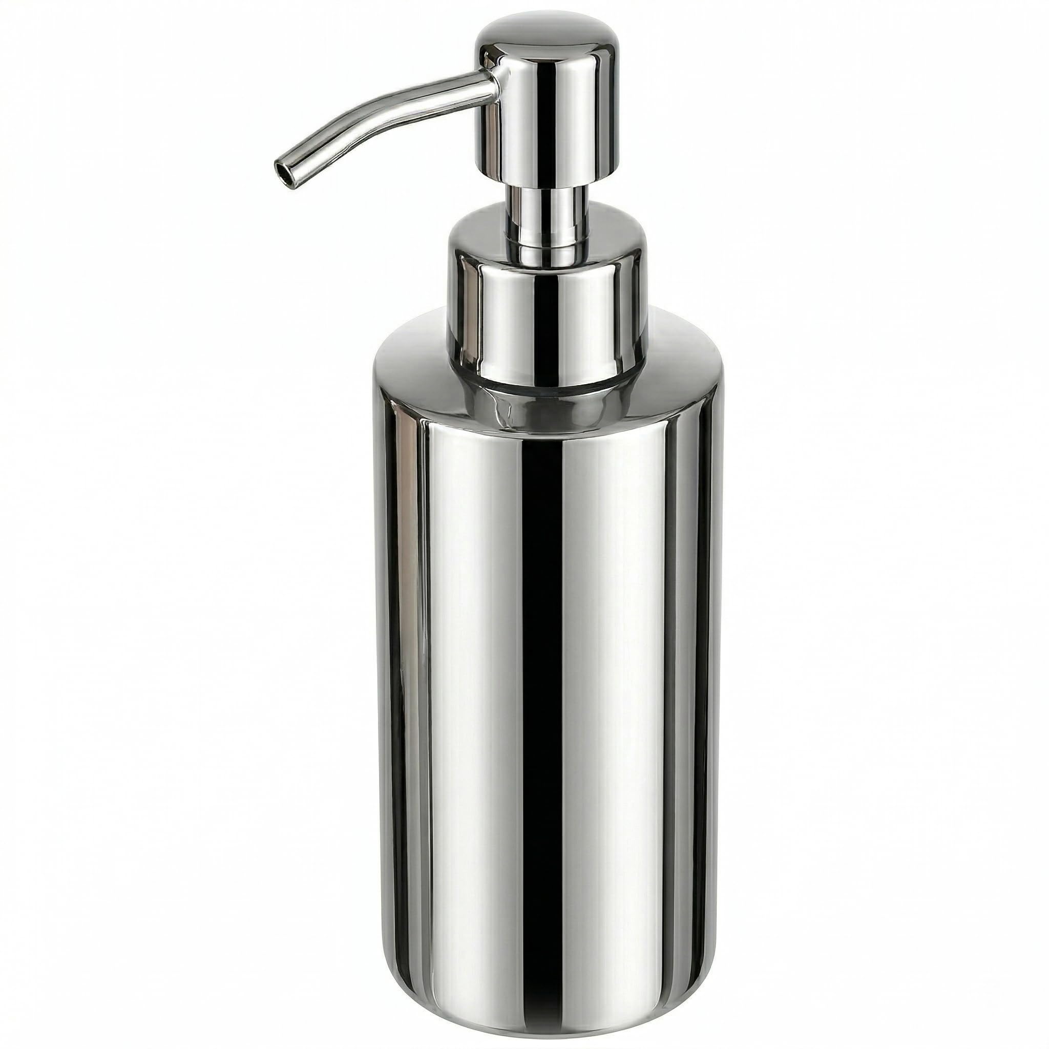 Cabilock Hand Soap Dispenser for Bathroom & Kitchen - 304 Stainless Steel Rust-Resistant Soap Pump, 250ml Small Refillable Liquid Soap Container for Sink, Metal Dish Soap Dispenser, Silver