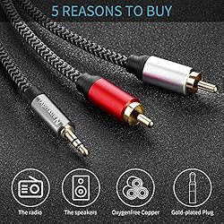 Nanxudyj 3.5mm to 2RCA Audio Cable