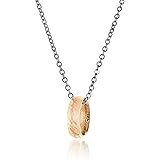 LUREME Engraved Gold Plated Stainless Steel Ring Pendant Chain Necklace for Men Women Girls Teens A1000001