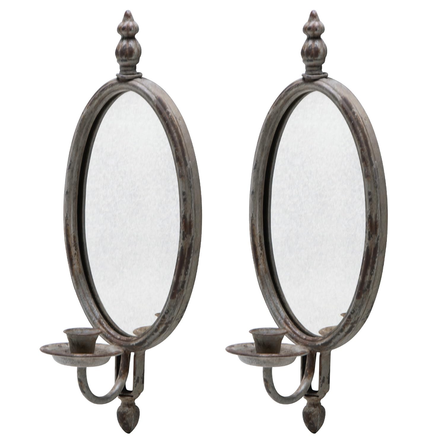 Photo 1 of SOFFEE DESIGN Metal Candle sconces (2PCS Silver Gray)