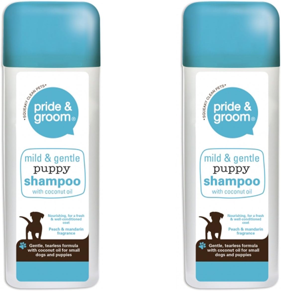 2 x Pride & Groom Mild & Gentle Puppy Shampoo Peach & Madrin 300ml, 300 ml (Pack of 2)
