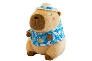 12-Inch Cute Capybara Plush in a Summer Hawaiian Shirt – Soft Stuffed Animal Plushie Pillow