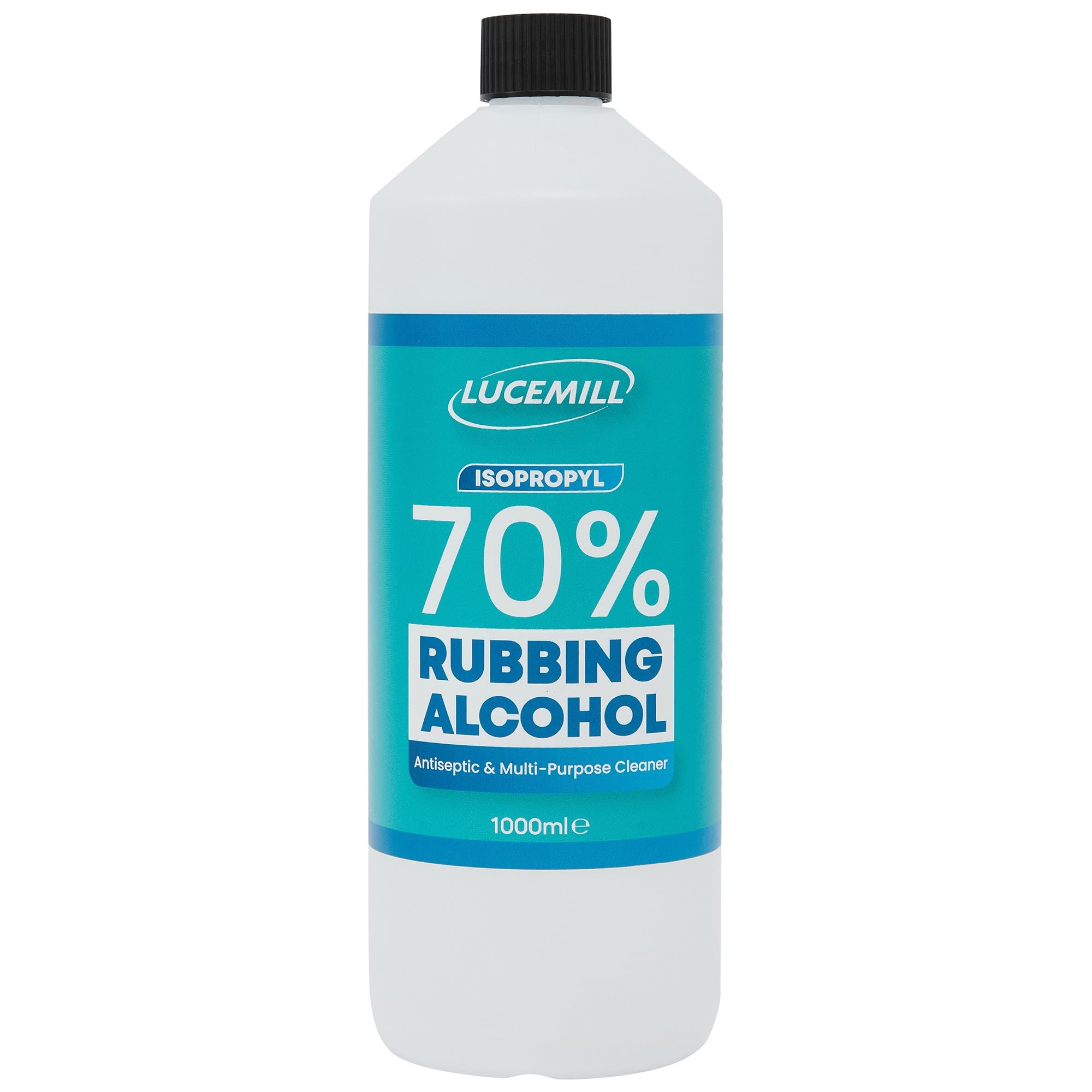 Lucemill 70% Rubbing alcohol | Super Strength IPA First Aid Antiseptic | 70% Isopropyl Alcohol | Clear Liquid (Screw Cap, 1 Litre)