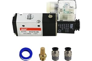 RIH Pneumatics Solenoid Valve 3V210-08 12V/24V/110V Single Coil Pilot-Operated Electric 2Position 3Way (AC110V JunctionBox, 1