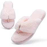 MAXTOP Fluffy House Slippers for Women Open Toe Cute Memory Foam Flip Flop Slippers Indoor Outdoor Soft Slides Shoes