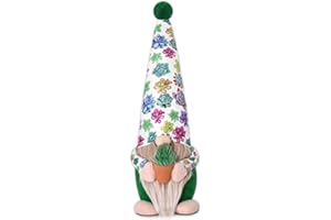 UPLTOWTME Succulent Gnomes Cactus Plants Gnomes Decor Swedish Tomte Doll Stuffed Gnomes Plush Home Plants Tiered Tray Decoration Cacti Nordic Dwarf Gnomes Winter Gift for Her Coworker Plant Lady Decor