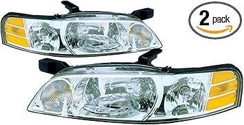 Amazon Com For Nissan Altima Headlight 2000 2001 Driver And Passenger Side Headlamp Assembly Replacement Automotive