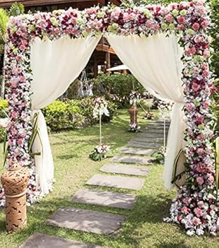 Amazon Com Wedding Party Backdrop Curtains Off White Premium