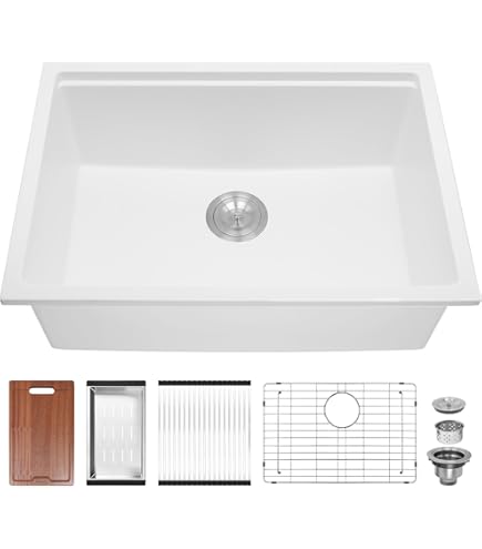 White Fireclay 32 X 19 Inch Single Bowl Kitchen Sink – Dual Mount