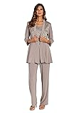 R&M Richards womens Lace Pant Set Dress, Mocha, 8 US