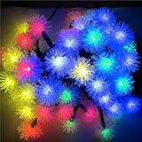 Topist Solar String Lights, Outdoor/ Indoor Fairy Lights 20Ft 30 LEDs Waterproof Chuzzle Ball Decorative Light for Halloween/Christmas/Birthday Party, Weding, Patios, Gardens, Homes, Lawns (Colorful)