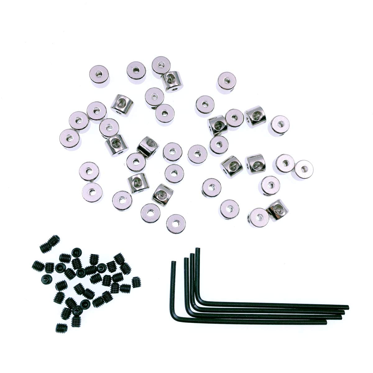 JZK 40 x Pin Keepers pin Locks 6 x 5 mm Locking Clasp pin Backs Replacement + 4 x Wrench for Insignia Badge Name tag Brooch