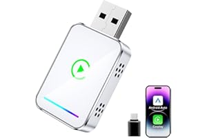2-in-1 Wireless CarPlay & Android Auto Adapter, (2025-2026 Upgrade) Plug & Play CarPlay Dongle Converts Wired to Wireless, Fa