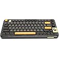 GK GAMAKAY GK75 75% RGB Transparent Gasket Mechanical Keyboard, Bluetooth/USB-C/2.4GHz 80 Keys Hot Swap Gateron Yellow Switch 2.0 KSA Profile PBT Keycaps Gaming Keyboard (Black)