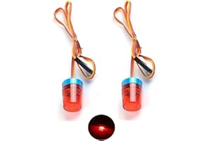 Chanmoo 1/10 1/14 RC Car Led Flash Lights Police OD 13MM Multi-Function 360 Degree Rotating Flashing Lamp for Off Road Car Truck 2PCS (Red)