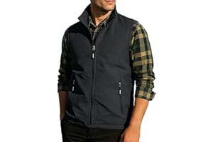 Mens Full-Zip Lightweight Vest Stand Collar Softshell Outerwear Spring Sleeveless Pockets Jacket For Running Hiking Travel