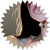 Allereyae Vintage Crystal Pearl Ear Jacket Earrings Round Rhinestone Earrings Bling Cz Stud Earrings Gold Crystal Pearl Earrings Jewelry for Women