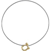 KURTCB Carabiner Necklace 14K Gold Plated Stainless Steel Statement Chunky Heavy Necklace for Women Men