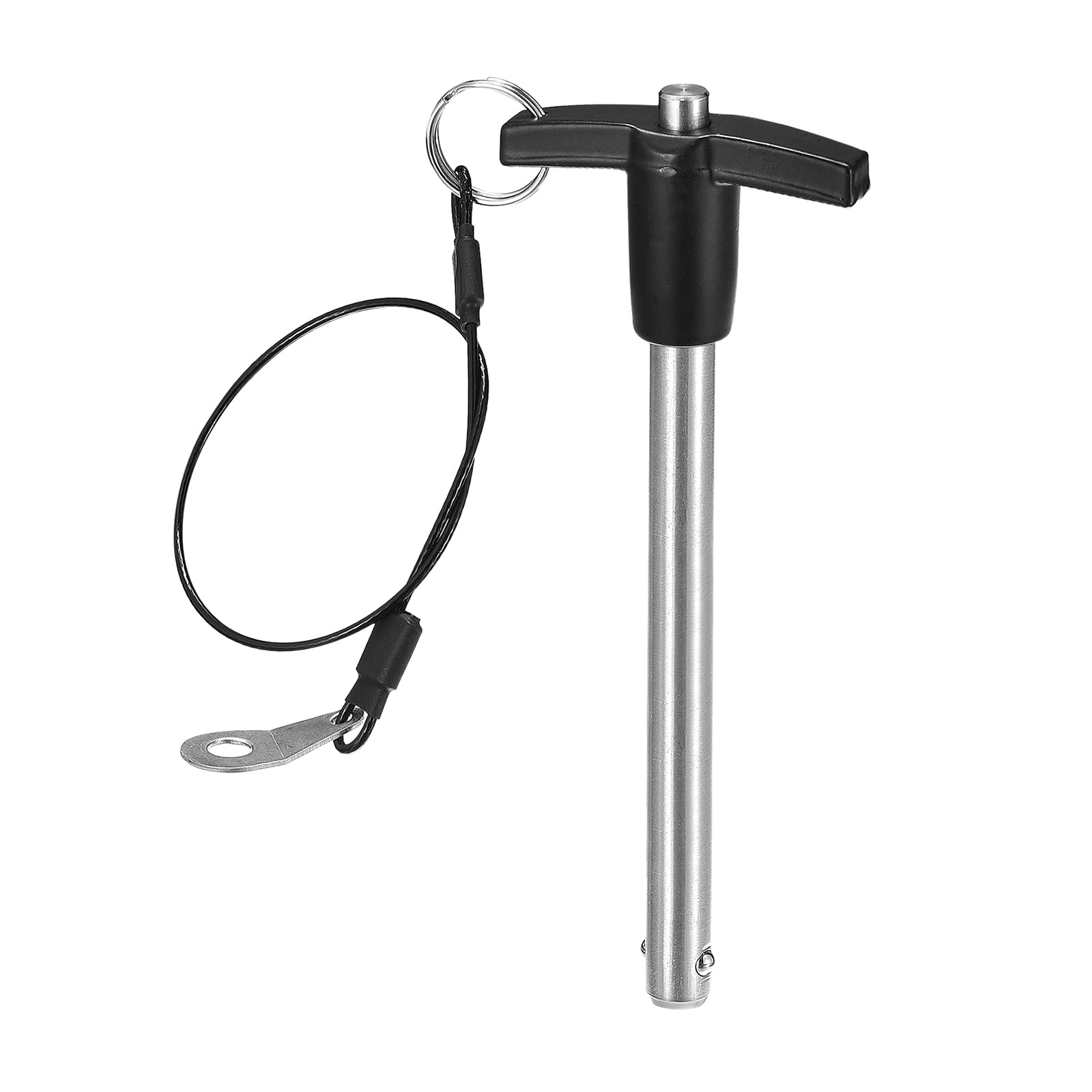 DTGN 9.5mmx100mm(DxL) T Handle Quick Release Pin - Good for Quickly Connecting and Hooking Up Components - 304 Stainless Steel Ball Locking Pin with Push Button - Black/Silver