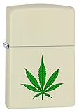 Zippo Cream Matte with Leaf Pocket Lighter