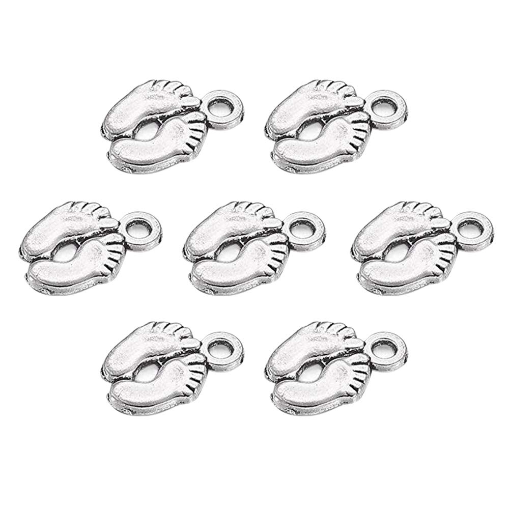 Supvox 50pcs Alliage Antique Beau Bebe Pieds Ton Argent Diy Vintage Charms Conclusions Pendentif Pour Collier Bracelet Fabrication De Bijoux Et Artisanat Loisirs Creatifs Cuisine Maison Schoolofbabywearing Com