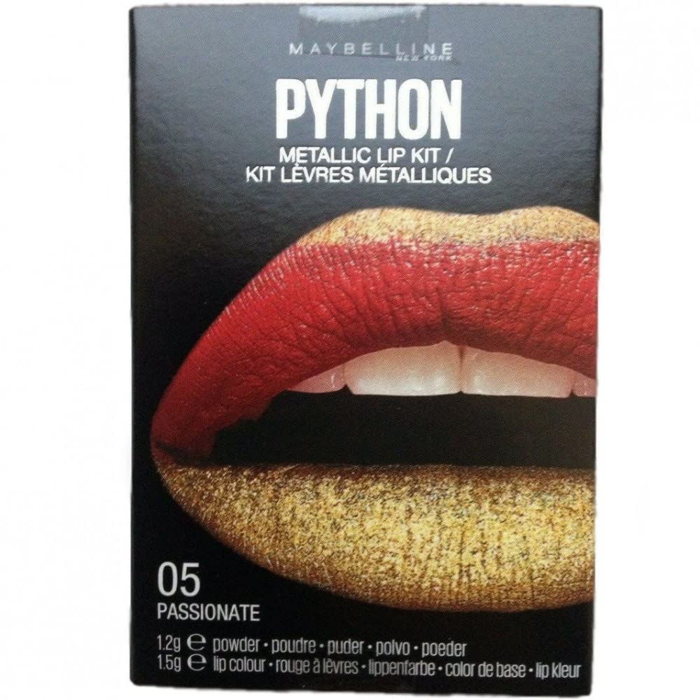 Maybelline Newyork Maybelline New York Lipstick Python Metallic Lip Kit, 05 Passionate Red Gold