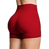 Unthewe Womens Workout Gym Shorts High Waisted Butt Lifting No Front Seam Biker Yoga Shorts