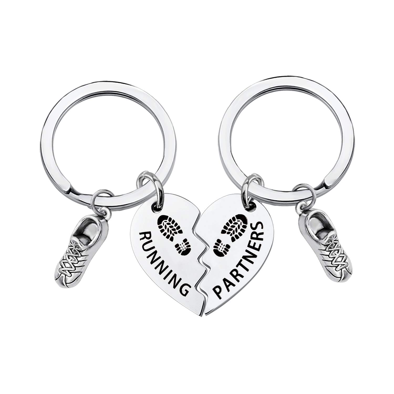 Generic Brands MYSOMY Running Partners Set Of Two Runner Shoe Charm Keychain Half Marathon Gift Race Day Gifts For Runners (Running Partners key)