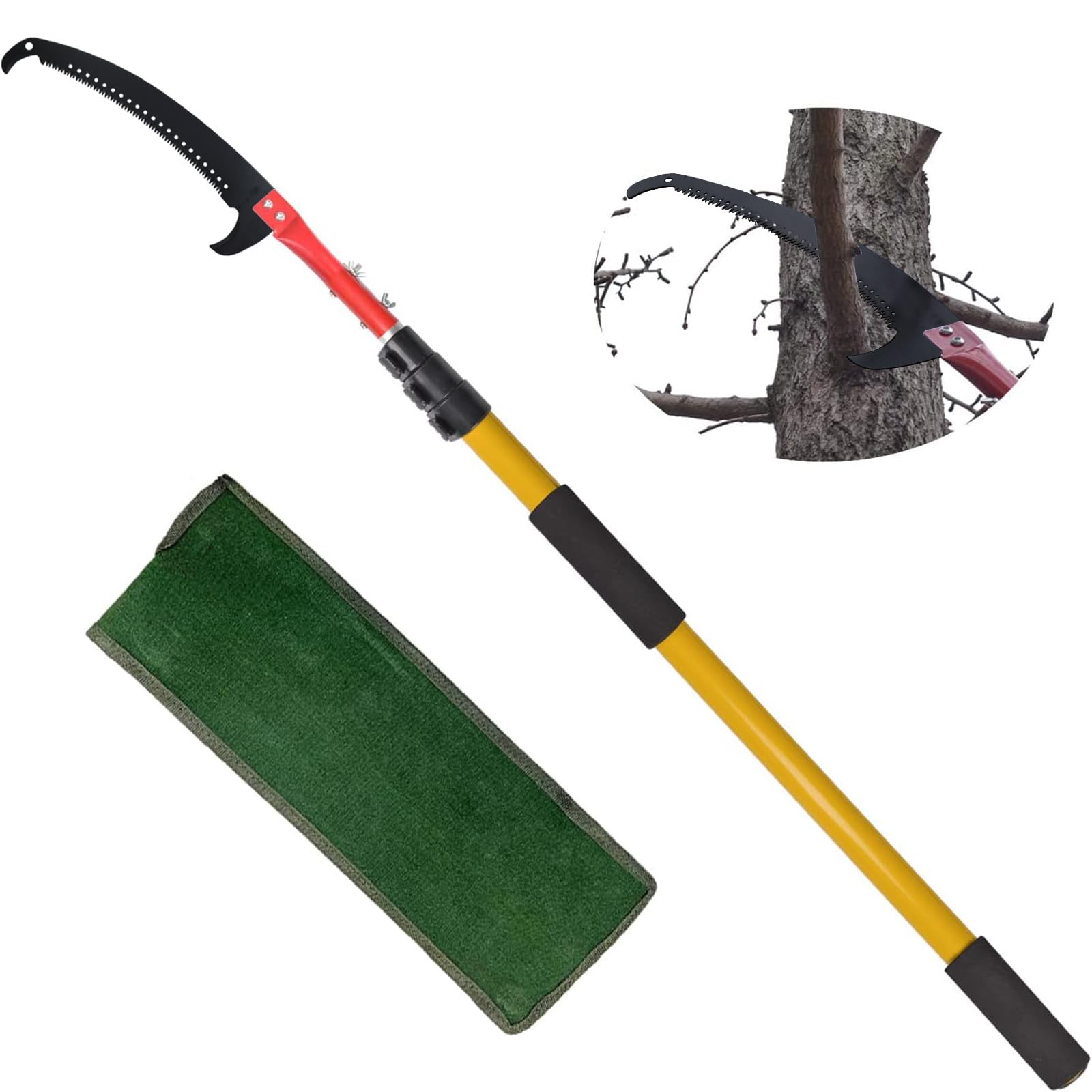 SUNORCHID Telescopic Tree Pruner - 10 Foot Pole Saw, Extendable Long Reach Tree Pruning Saw for Pruning and Trimming Branches and Leaves
