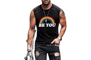 CEHEWET Men Pride Tank Tops Be You Love Wins Letter Print Shirt Graphic Gay Pride LGBT Sleeveless Shirt Tee