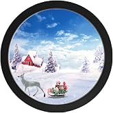 alblinsy Round Photo Frame Wooden Wall Hanging Picture Frames for Home Office Wall Decor (Black, 8 inch)