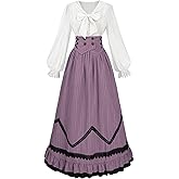 CR ROLECOS Victorian Dress Women Renaissance Gowns Edwardian Costume Vintage 1800s Dress