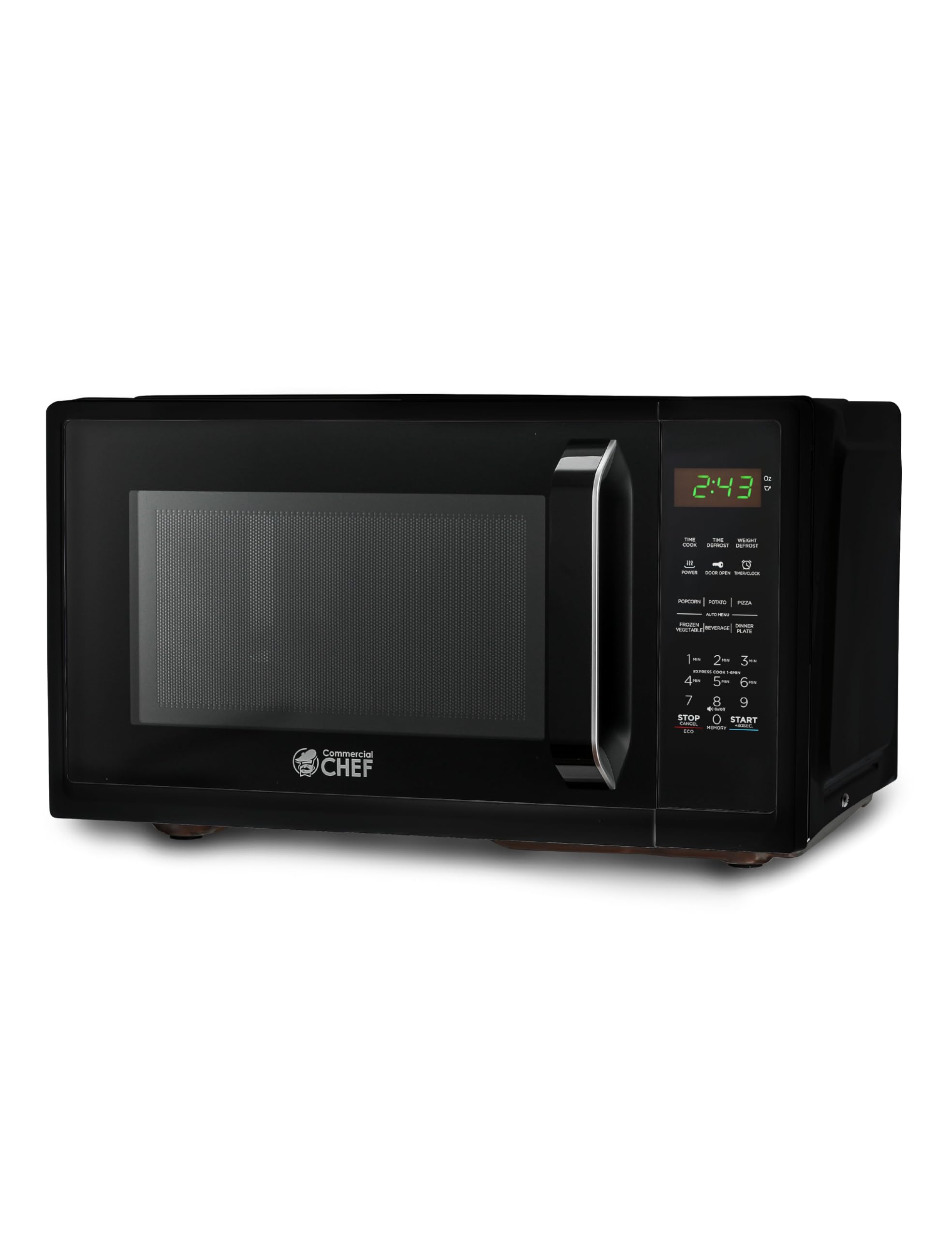 Photo 1 of *FOR PARTS ONLY* COMMERCIAL CHEF 0.9 Cubic Foot Microwave with 10 Power Levels, Small Microwave with Grip Handle, 900W Countertop Microwave with Digital Display, Door Lock and Kitchen Timer, Black