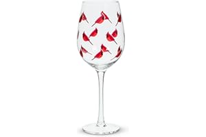 Abbott Collection Cardinal Goblet Wine Glass - Clear/Red, 14oz (9.5" H)
