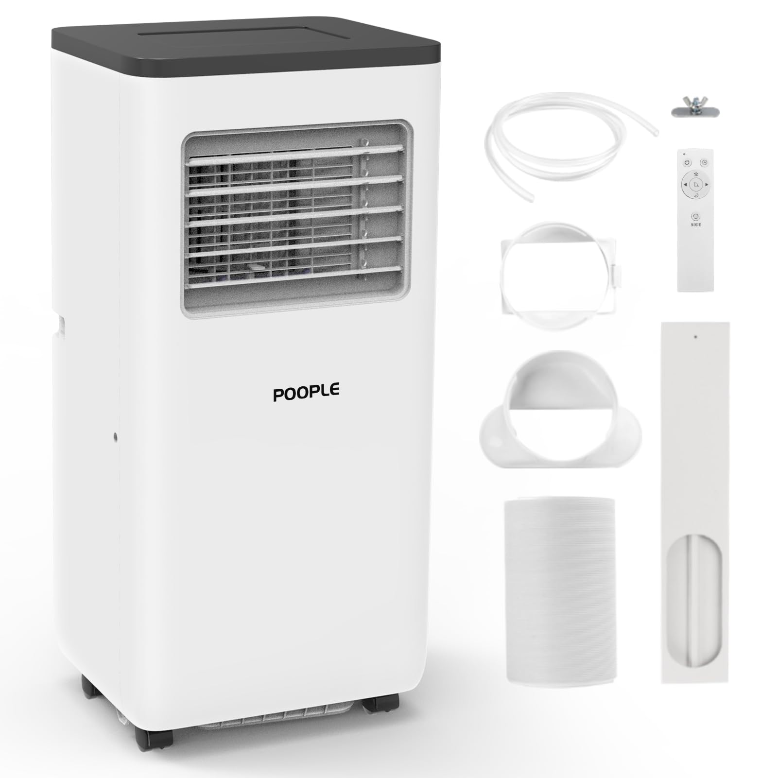 Photo 1 of -FACTORY SEALED- POOPLE 10,000 BTU Portable Air Conditioners, Portable AC for Room up to 450 Sq. Ft, 5-in-1 Portable AC Unit with LED Display/Remote Control/Window Installation Kit/24Hrs Timer, White