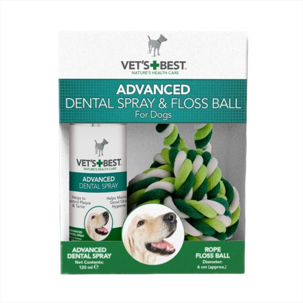 Vet's Best Natural Dental Spray & Floss Ball for Dogs