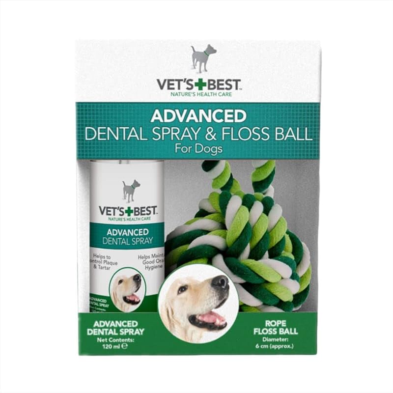 Vet's Best Natural Dental Spray & Floss Ball for Dogs
