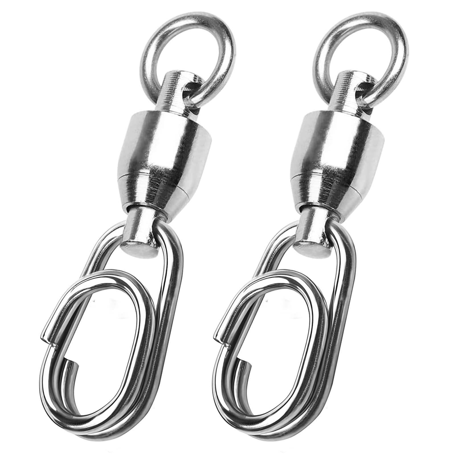 9Tong Ball Bearing Fishing Swivel Saltwater Steel Lock Fishing Snap Swivel Rolling Connector Snaps Swivel Freshwater 25pcs 156lbs
