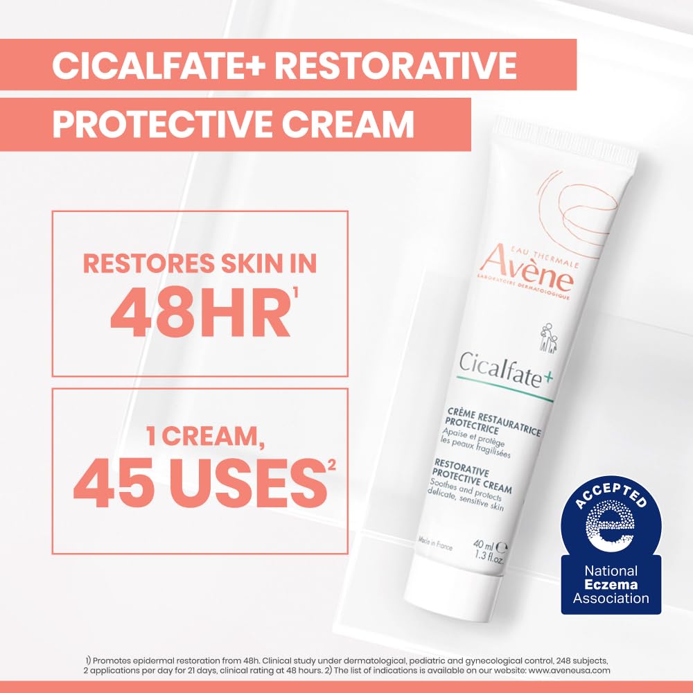 Avène Cicalfate+ Restorative Protective Cream, Face Moisturizer, face cream for sensitive skin, helps restore skin barrier, restorative cream, safe for infants, children and adults