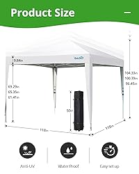 Quictent Easy Pop up Canopy Tent 10'x10' with