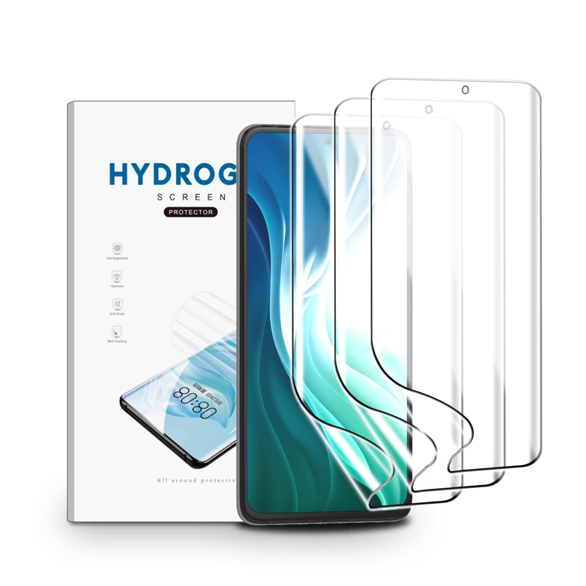 nvskvd Pack of 3 Screen Protectors for Xiaomi Mi 11i / Mi 11X / Mi 11X Pro (6.67 inches), Hydrogel Film Clear HD Soft TPU Screen Protector Fingerprint ID Support