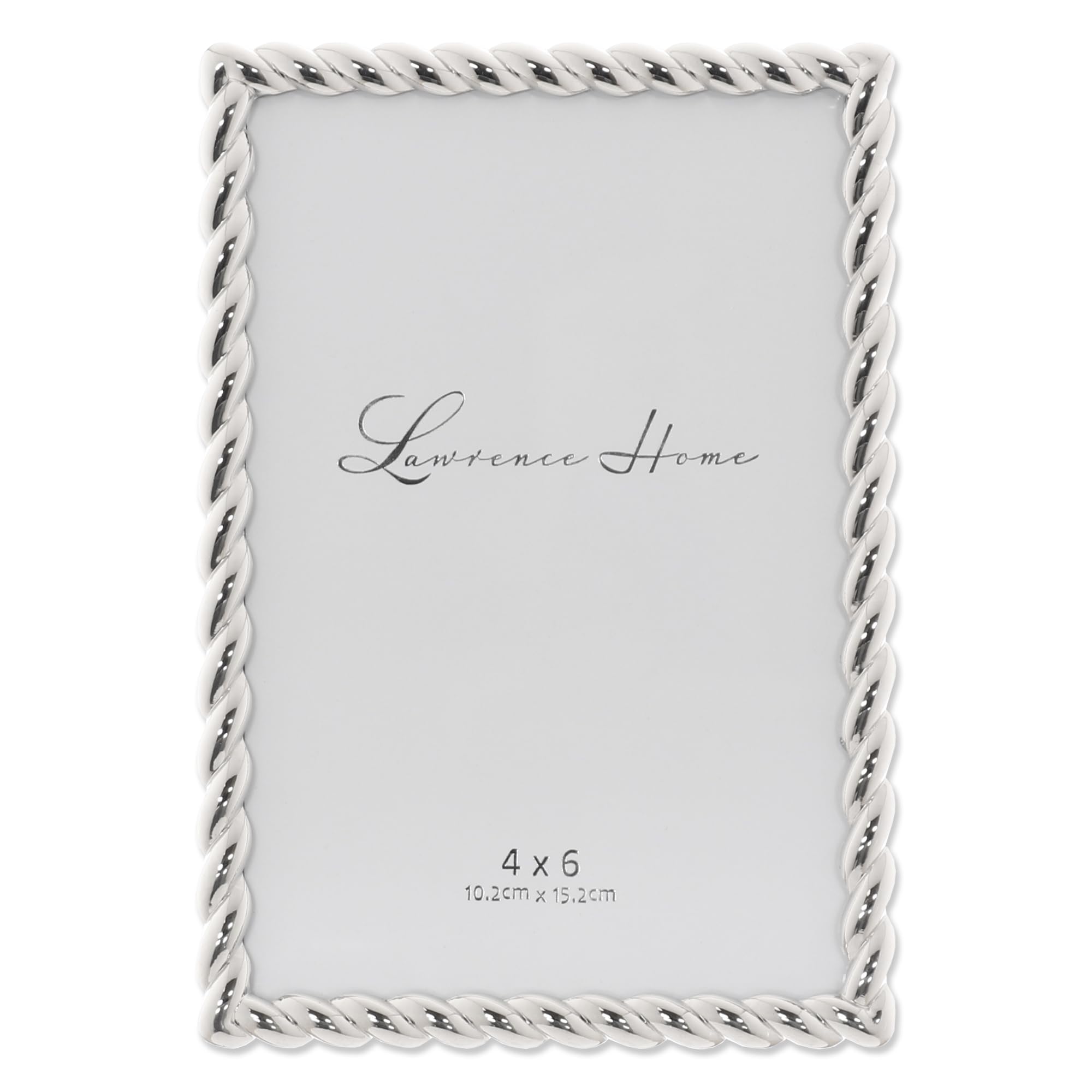 Lawrence Frames Rope Design Metal Frame, 4x6, Silver — image 1