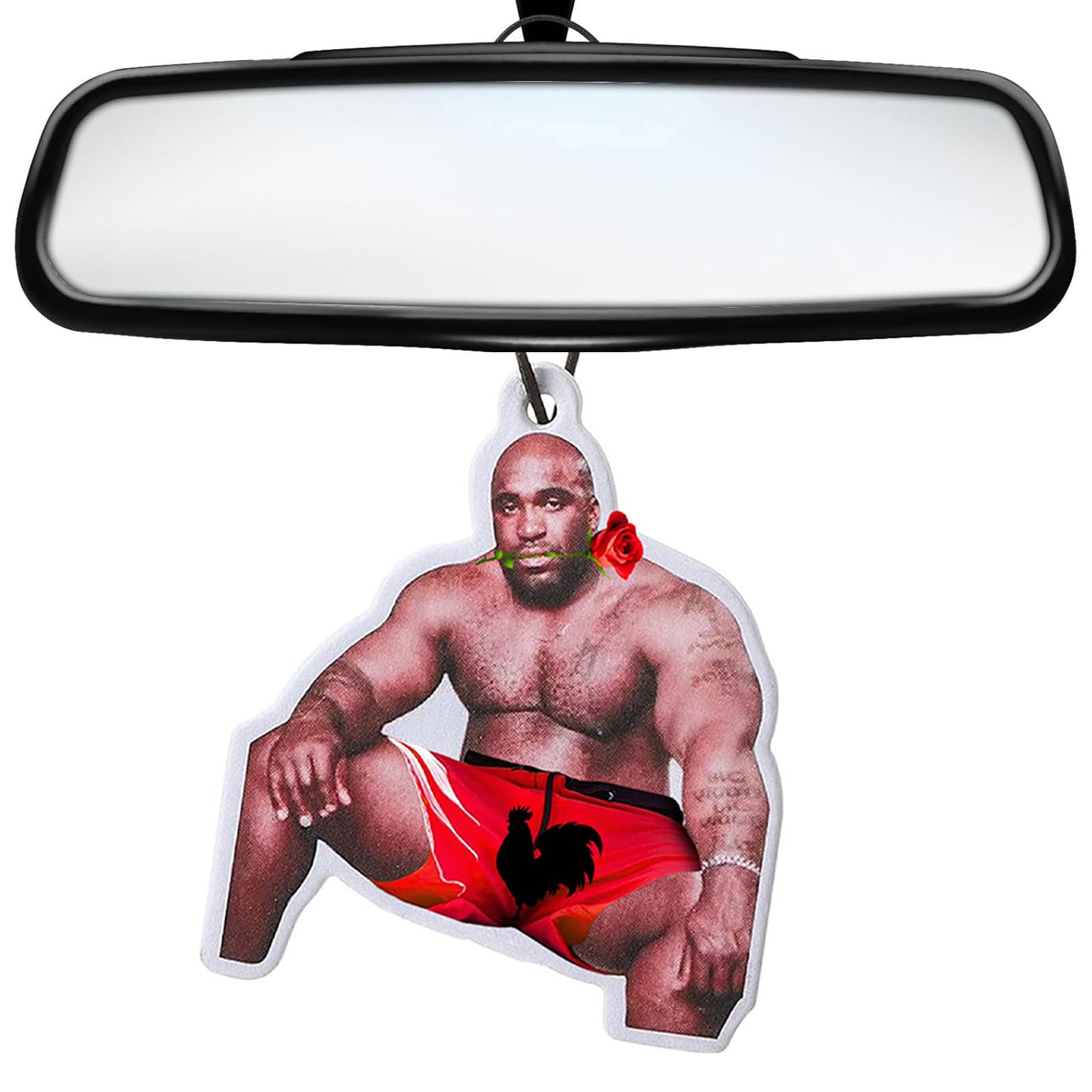 Novelty Car Air Freshener, Double-Sided Hanging Ornament, 3.9 Inches, New Car Scent (One Size, Cowboy) (Rose, One Size)