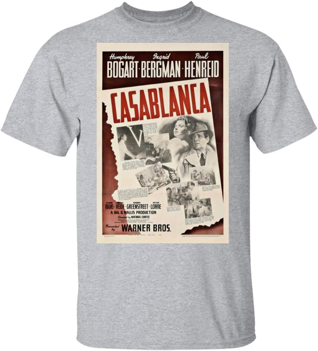 TinhCD Store Cool Casablanca 40s Movie Poster T Shirt Retro 40's Sitcom Casablanca T-Shirt