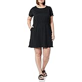 Amazon Essentials Women's Short Sleeve Elastic Waist Cotton Jersey Minidress