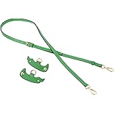 uxcell Genuine Leather Bag Strap Replacement Adjustable Crossbody Bag Straps, 37.4-45.3 Inch Purse Strap for Shoulder Bag Handbag Purse, Green, Gold Buckle, 1 Set