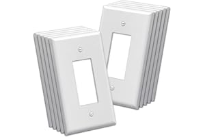 BESTTEN 10 Pack 1-Gang Oversize Decorator Wall Plate, Jumbo Decor Receptacle Outlet Cover, Unbreakable Polycarbonate Oversize