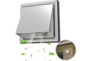 FOROIRON 4 Inch Metal Dryer Vent Cover Outside Outdoor Wall 4 Inch External Extractor Wall Vent with Cushioned Non Return Flap Stainless Steel Outdoor Dryer Vent Cover 4 inch Dryer Vent Cover