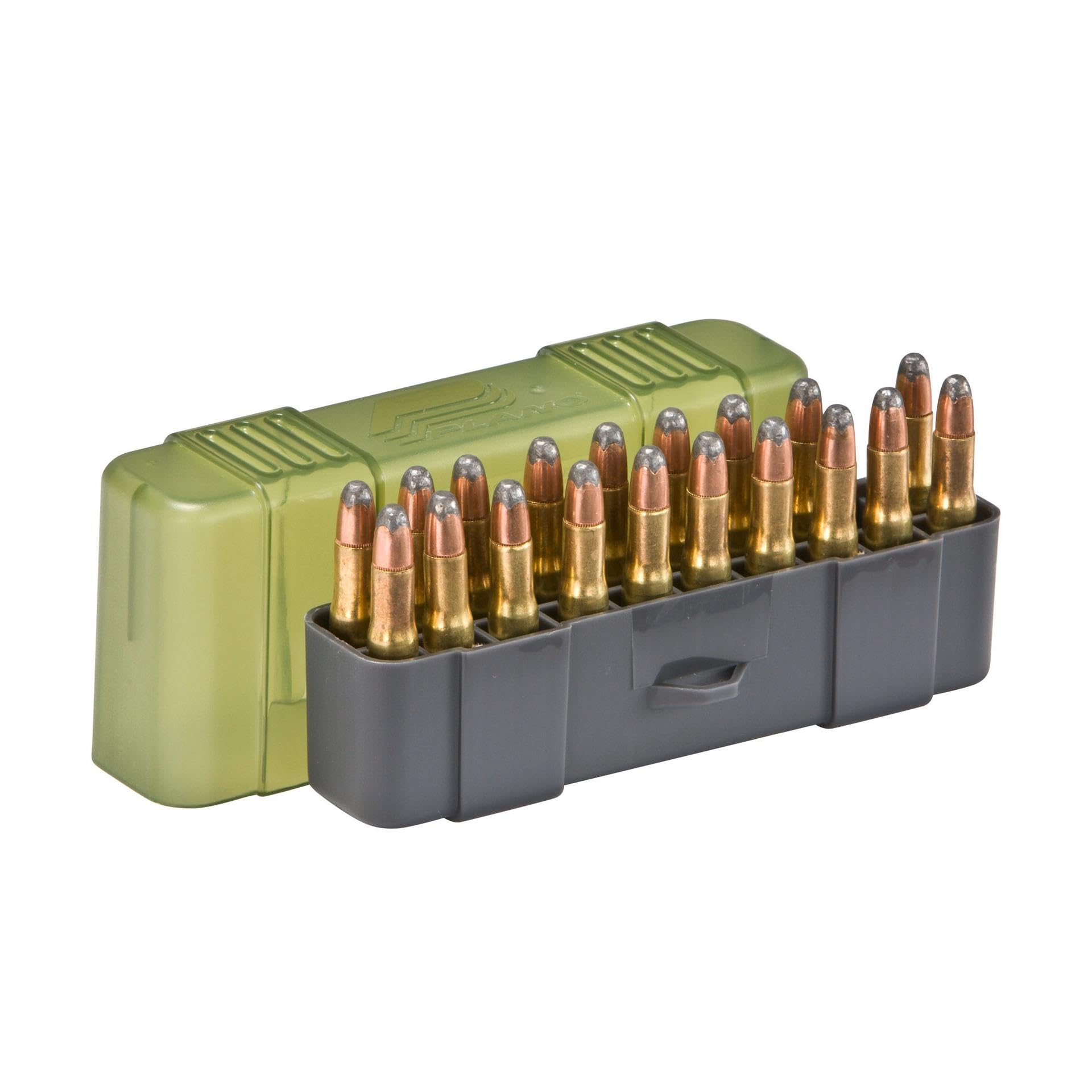 Plano Rifle Ammo Case -,22-50 cartridges,20-rounds, Green, Cartridge storage case, Bullet holder, Rifle cartridge organizer,Gun ammo holder