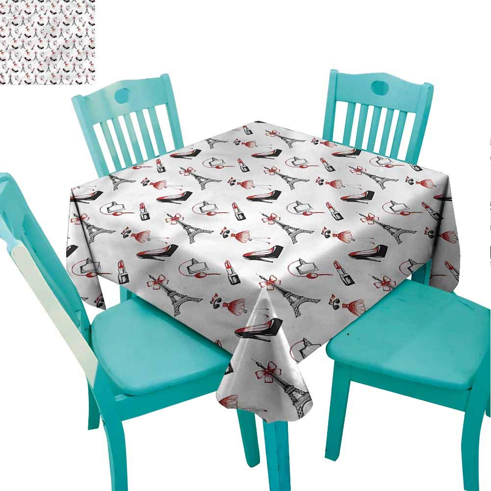 Zara Henry Eiffel Printed Tablecloth Shoes Lipstick Perfume Household Tablecloth W65 xL65